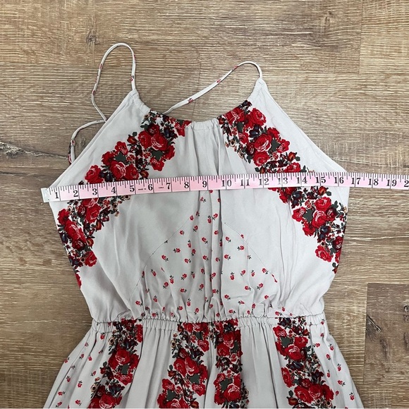 FREE PEOPLE Simona Halter Rose Floral Patchwork Mini Dress Size Medium - Picture 11 of 12